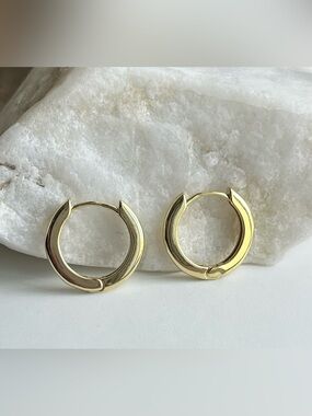 ADORNIA 14K Gold-Plated Huggie Hoop Earrings